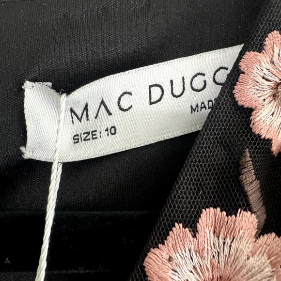 Mac Duggal 31503 Floral Embroidered Surplice V Neck Midi Dress Size 10 NWT - Picture 9 of 10